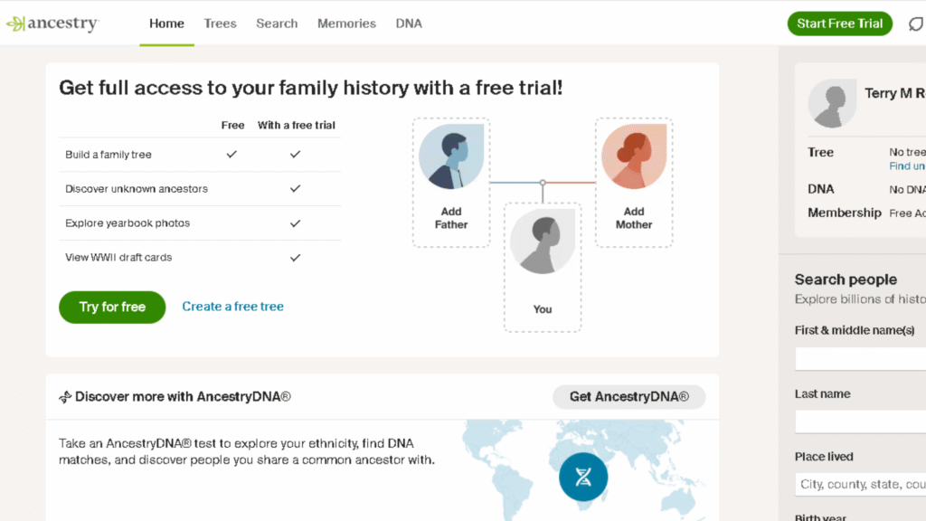Ancestry Genealogy Software.