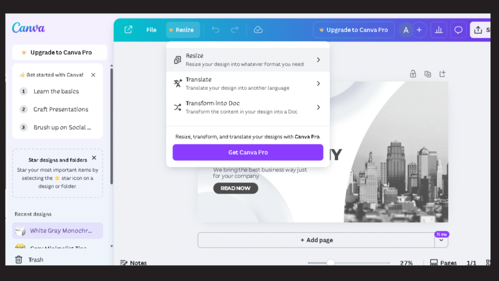 Customize Canvas Dimensions.